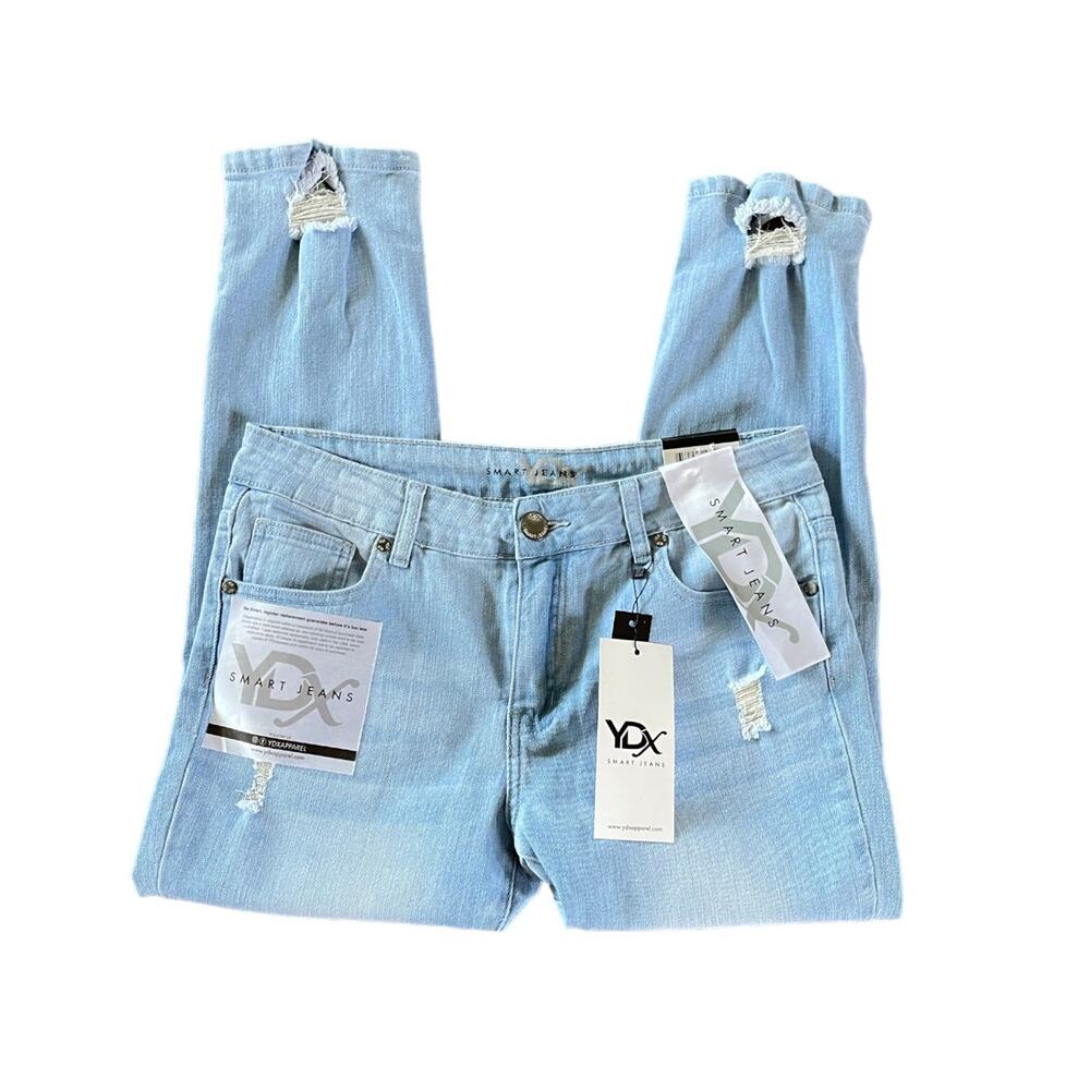 YDX Smart Jeans Casual Stretchy Ripped Cropped Pants Size 9/10